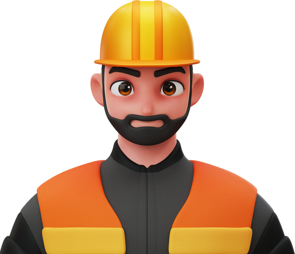 3D Character Avatar Male Contractor Worker