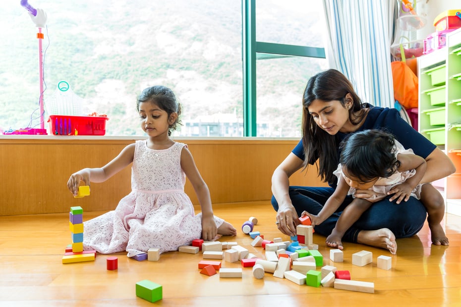 Indian Family Play Toy Block Together